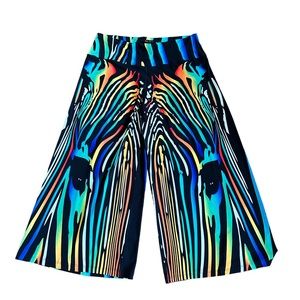 Eva Varro Womens Palazzo Pants XL Colorful Wide Leg High Rise Stretch Jersey